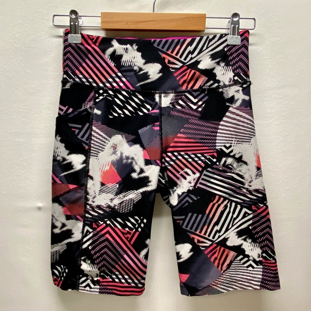 Calvin Klein Biker Shorts Women's Small Black Pink Activewear 7" Inseam + Pocket